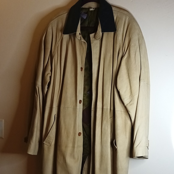 Other - Vintage Dark Tan Leather Men's Full Body Long Duster XL